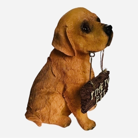 Dog Mate Cute Puppy Figurine Time To Pee Dog Statue Labrador Dog Sculpture - Picture 3 of 5